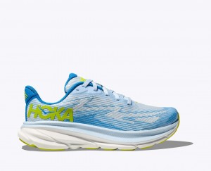 Kids' HOKA Clifton 9 Running Shoes Blue / White | AMLDO6015