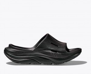 Kids' HOKA Ora Recovery 3 Slides Black | AGEWR2389