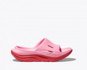 Kids' HOKA Ora Recovery 3 Slides Pink / Red | JSBCX1208