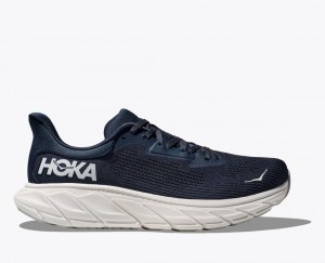 Men's HOKA Arahi 7 Running Shoes Navy / White | DALKZ0185