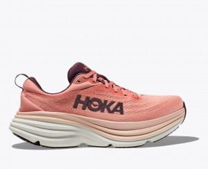 Men's HOKA Bondi 8 Running Shoes Coral | NSMXZ8036