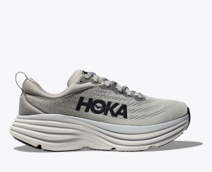 Men's HOKA Bondi 8 Running Shoes Grey | TUMCW5264