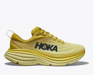 Men's HOKA Bondi 8 Running Shoes Khaki | RYLQO7495