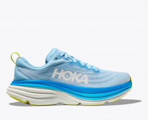 Men's HOKA Bondi 8 Running Shoes Light Blue | XIVSO0239