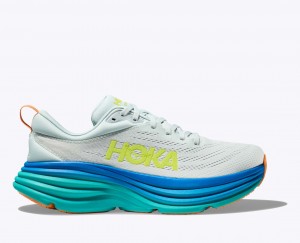 Men's HOKA Bondi 8 Running Shoes Light Blue / Blue | DOGYK1637