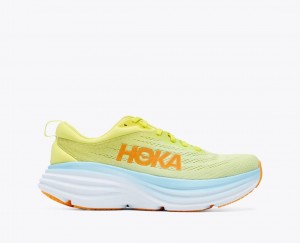 Men's HOKA Bondi 8 Running Shoes Light Green / Light Blue | MXGLD1297