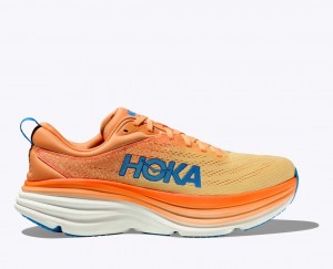 Men's HOKA Bondi 8 Running Shoes Orange / Light Orange | EUHSW8075