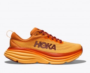 Men's HOKA Bondi 8 Running Shoes Orange | PIFTZ2583