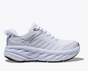 Men's HOKA Bondi SR Running Shoes White | HALOY3516