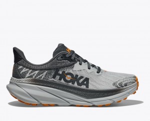 Men's HOKA Challenger 7 Trail Running Shoes Grey / Black | BVURS9528