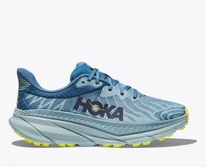 Men's HOKA Challenger 7 Trail Running Shoes Blue / Light Blue | RTFWK3908