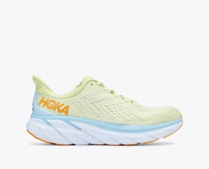 Men's HOKA Clifton 8 Running Shoes Light Green | JCNPT2465