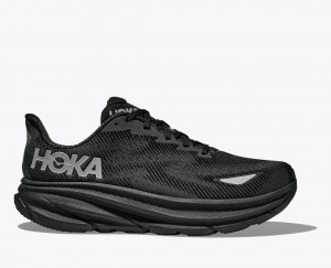 Men's HOKA Clifton 9 GTX Running Shoes Black | MEWBC5068