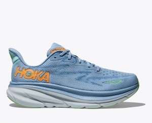 Men's HOKA Clifton 9 Running Shoes Blue | FNCJL3691