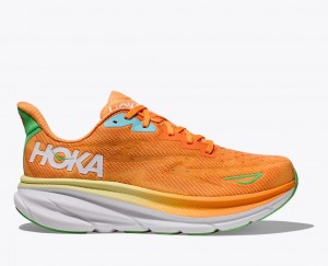 Men's HOKA Clifton 9 Running Shoes Orange | GNXCM7912