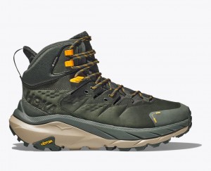 Men's HOKA Kaha 2 GTX Hiking Boots Dark Green | NCXBJ5941