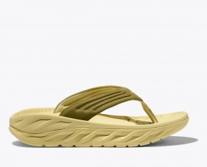 Men's HOKA ORA Recovery Flip Flops Khaki | IKUDP6835