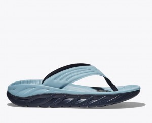 Men's HOKA ORA Recovery Flip Flops Light Blue / Black | IQBVM6827