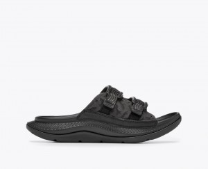 Men's HOKA Ora Luxe Slide Black | AHTYW8013