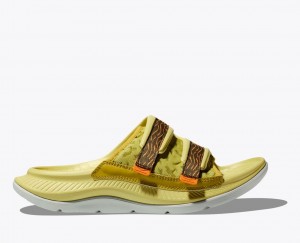 Men's HOKA Ora Luxe Slide Khaki / Brown | ENJZK2750