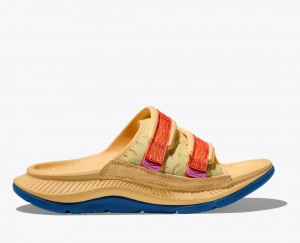 Men's HOKA Ora Luxe Slide Light Orange | LTDRY3846