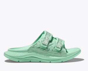 Men's HOKA Ora Luxe Slide Mint | FNIRH3610