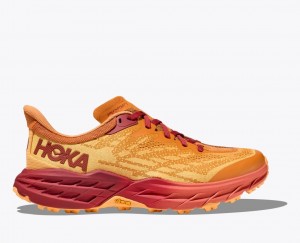 Men's HOKA Speedgoat 5 Trail Running Shoes Orange / Red Brown | KQTZE9073