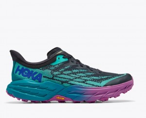 Men's HOKA Speedgoat 5 Trail Running Shoes Turquoise / Black | PQFWB9571