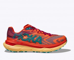 Men's HOKA Tecton X 2 Trail Running Shoes Red / Dark Red | CVYMJ6013