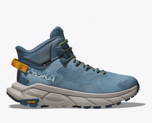 Men's HOKA Trail Code GTX Hiking Boots Blue | CTJUI9264