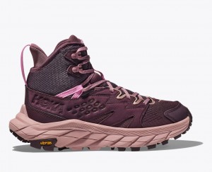 Women's HOKA Anacapa Breeze Mid Hiking Boots Burgundy | VBIMR5412