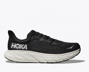 Women's HOKA Arahi 7 Running Shoes Black / White | DEMVI8641