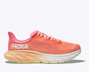 Women's HOKA Arahi 7 Running Shoes Coral | WMPBD3218