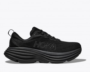 Women's HOKA Bondi 8 Running Shoes Black | UPKFD9714