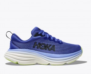 Women's HOKA Bondi 8 Running Shoes Dark Blue | XMRNG0671