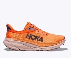 Women's HOKA Challenger 7 Trail Running Shoes Orange | RUFNQ1956