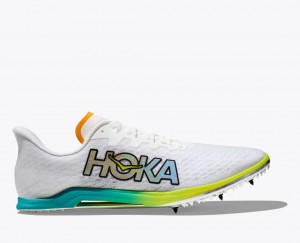 Women's HOKA Cielo X 2 MD Track Spikes White / Grey | YCVRH8541