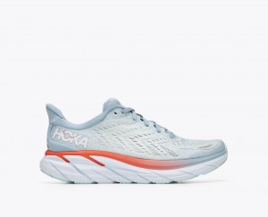 Women's HOKA Clifton 8 Running Shoes Light Blue | OERDM5206