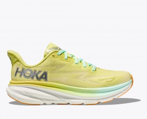 Women's HOKA Clifton 9 Running Shoes Light Green | NIYUT8247