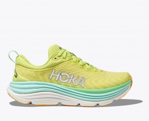 Women's HOKA Gaviota 5 Running Shoes Light Green | WXRCY2835