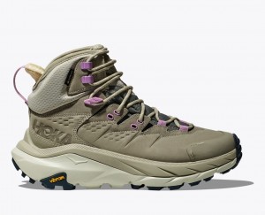 Women's HOKA Kaha 2 GTX Hiking Boots Light Olive | KOBRI3017