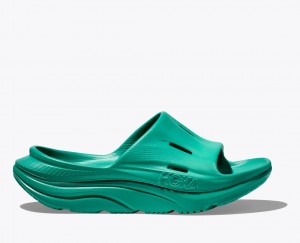 Women's HOKA Ora Recovery 3 Slide Dark Turquoise | GOBUW6735