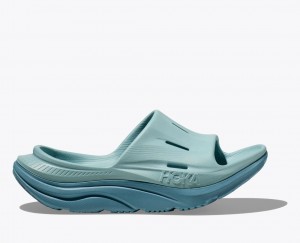 Women's HOKA Ora Recovery 3 Slide Grey Blue | KPOEM7584