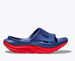 Women's HOKA Ora Recovery 3 Slide Navy / Red | RJOEW1350