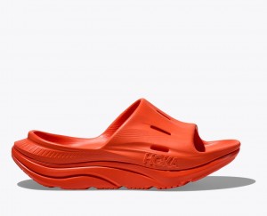 Women's HOKA Ora Recovery 3 Slide Red Orange | QALKE6935