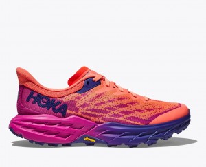 Women's HOKA Speedgoat 5 Trail Running Shoes Orange / Fuchsia | RCLVM5643