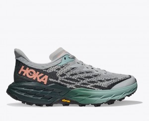 Women's HOKA Speedgoat 5 Trail Running Shoes Grey / Black | FWMBN9782