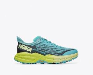 Women's HOKA Speedgoat 5 Trail Running Shoes Turquoise / Navy | HDBIG0486