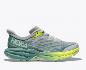 Women's HOKA Speedgoat 5 Trail Running Shoes Green / Grey | GVJKQ2819