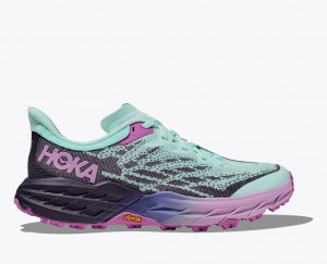 Women's HOKA Speedgoat 5 Trail Running Shoes Turquoise / Purple | ZWVOL6017